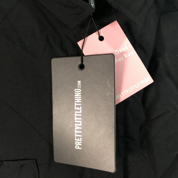 Pretty Little Thing Longline Quilted Shacket, Women's Size 12 US - Black - Picture 6 of 13